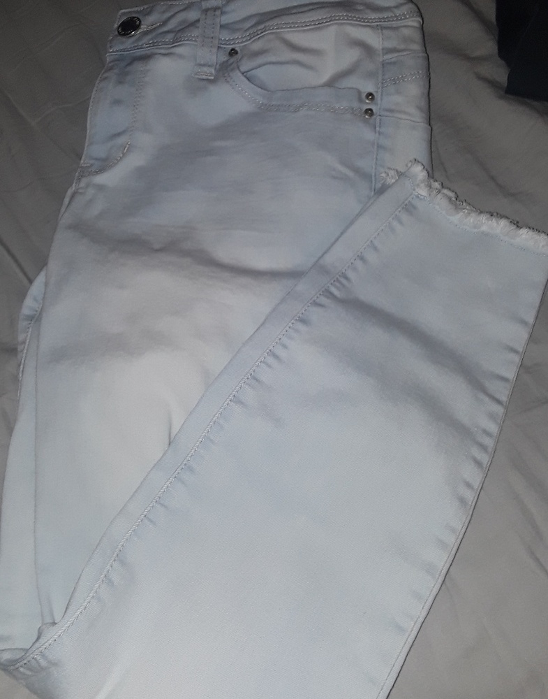 YMI distressed light blue skinny jeans pants 8